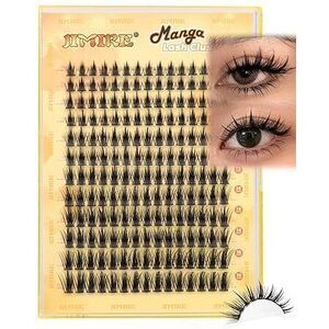 Wispy Lash Clusters Extensions 180Pcs Anime Eyelash Clusters D-Curly Manga